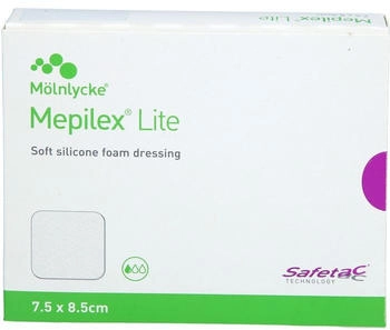 Docpharm MEPILEX Lite Schaumverband 7,5x8,5 cm steril 5 Stück