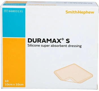 CC Pharma Duramax S 10x10 cm Superabsorber Silikonverband 10 Stück