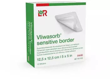 Lohmann & Rauscher VLIWASORB sensitive bor.12,5x12,5cm superab.Wundv. 10 St&uuml;ck