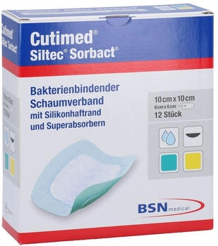 Docpharm CUTIMED Siltec Sorbact B PU-Verb.10x10 cm 12 Stück