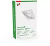 Vliwasorb Sensitive Border 15x25cm Superabs.wundv. 10 St
