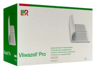 +Prisoma VLIWAZELL Pro superabsorb.Kompr.steril 10x10 cm 10 Stück