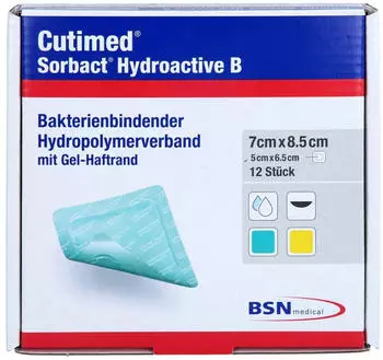 Avitamed Cutimed Sorbact Hydroactive B Gel-V.7x8,5 cm haft. 12 St