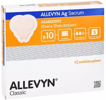 Eurim-Pharm Allevyn Ag Sacrum 17 cm x 17 cm Wundverband 10 Stück