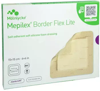 Docpharm MEPILEX Border Flex Lite Schaumverband 15x15 cm 5 Stück
