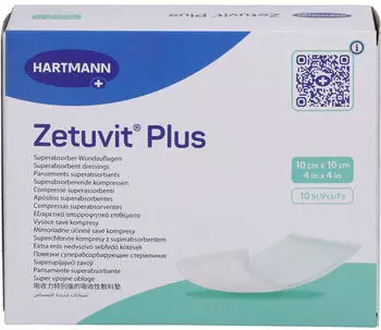 PARAM ZETUVIT Plus extrastarke Saugkompr.steril 10x10 cm 10 St&uuml;ck
