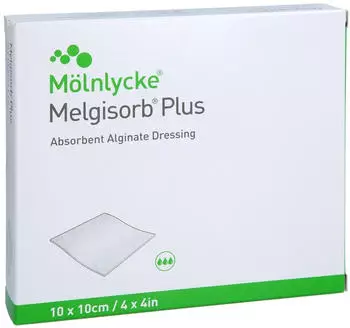Docpharm MELGISORB Plus Alginat Verband 10x10 cm steril 10 Stück