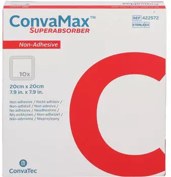 Docpharm CONVAMAX Superabsorber nicht adhäsiv 20x20 cm 10 Stück