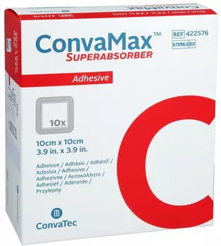 Docpharm Convamax Superabsorber adhäsiv 10x10 cm 10 St