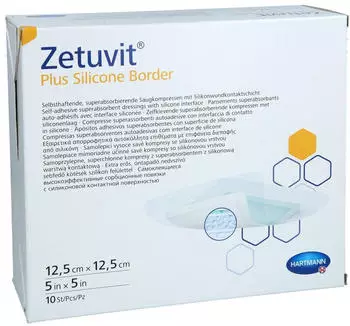 Acti Medi ZETUVIT Plus Silicone Border steril 12,5x12,5 cm 10 Stück