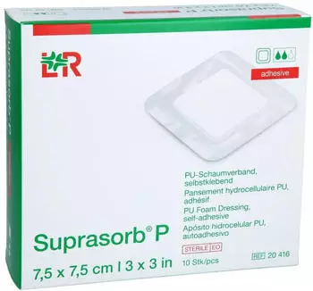 CC Pharma Suprasorb P PU-Schaumv.selbstklebend 7,5x7,5 cm 10 St