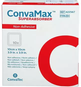 +Prisoma Convamax Superabsorber nicht adhäsiv 10x10 cm 10 St