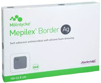 Docpharm MEPILEX Border Ag Schaumverb.10x12,5 cm steril 5 St&uuml;ck