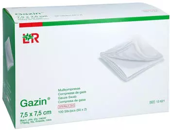 Docpharm GAZIN Mullkomp.7,5x7,5 cm steril 8fach 50x2 St&uuml;ck