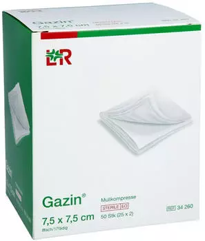 Avitamed GAZIN Mullkomp.7,5x7,5 cm steril 8fach 25x2 St&uuml;ck