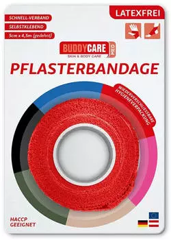 MY.SIZE Pflasterbandage latexfrei Buddycare MED rot 1 St