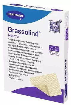 Adequapharm GRASSOLIND Salbenkompressen 5x5 cm steril 10 St&uuml;ck