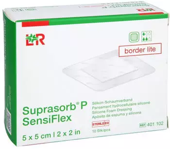 Lohmann & Rauscher SUPRASORB P SensiFlex border lite 5x5cm 10 St&uuml;ck