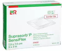 SUPRASORB P SensiFlex border lite 7,5x7,5cm