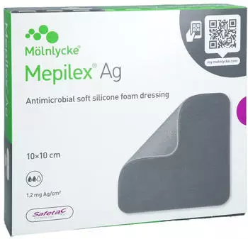 Docpharm Mepilex Ag Schaumverband 10x10 cm steril 5 St