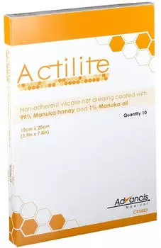 Advancis Medical Advancis medical Actilite Wundauflage Manuka-Honig 10 x 20 cm 10 St&uuml;ck