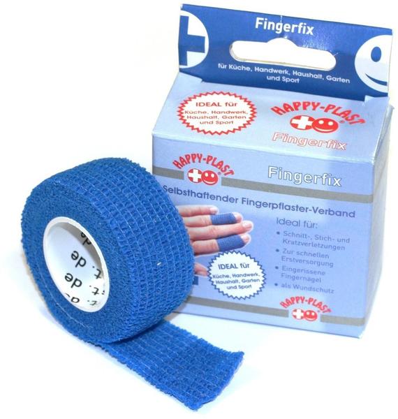 Happyplast Fingerpflaster, selbsthaftende Pflaster Bandage, Pflasterverband, 2,5 cm, 4,5 m, blau