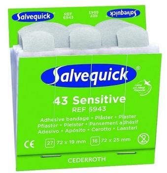 Cederroth Salvequick Pflaster Sensitiv elastisch 43 Strips (6 Pack)