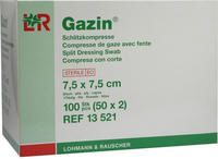 Gazin Schlitzkompressen 7,5x7,5 cm steri 50X2 St