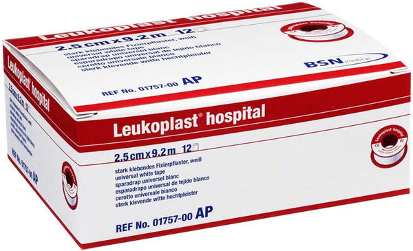 BSN Medical Leukoplast Hospital ohne Schutzring 9,2 m x 2,50 cm (12 Stk.)