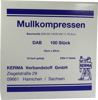 Kerma Mullkompressen Bw 10 x 20 cm 12-Fach Unsteril (100 Stk.)