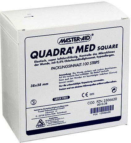 Trusetal Verbandstoffwerk Quadra MED square 38 x 38 mm Strips Master Aid (100 Stk.)