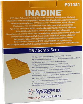 Systagenix Inadine Salbengaze mit PVP-Iod 5 x 5 cm (25 Stk.)