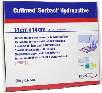 BSN Medical Cutimed Sorbact Hydroactive Kompressen 14 x 14 cm (10 Stk.)
