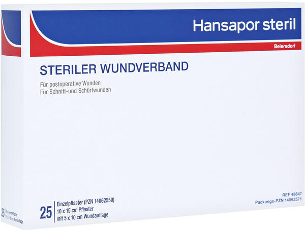 Beiersdorf Hansapor steril Wundverband 10 x 15 cm (25 Stk.)