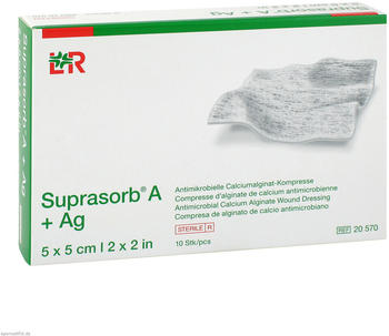 ToRa Suprasorb A+Ag Antimik.cal.alginat Kompr 5 x 5 (10 Stk.)