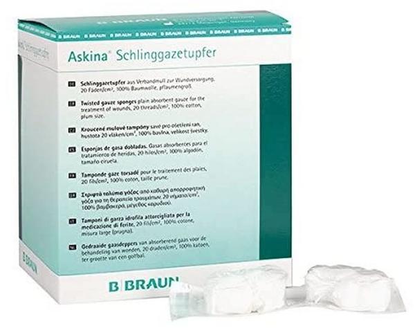 B. Braun Askina Schlinggazetupfer Packung Pflaumengroß Steril (2 x 10 Stk.)