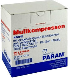 Param Mullkompressen 10 x 10 cm 8-fach Steril (25 x 2 Stk.)