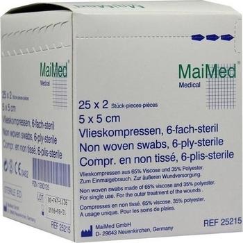 MaiMed Vlieskompressen 5 x 5 cm 6 fach steril (25 x 2 Stk.)