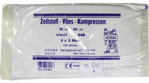 Kerma Zellstoff Vlies Kompressen 10 x 20 cm Steril (10 Stk.)