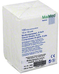 CareLine Mullkompressen 10 x 10 cm 8 fach unsteril (100 Stk.)