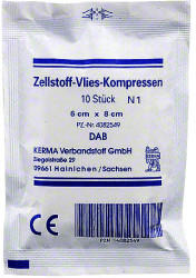 Kerma Zellstoff Vlies Kompressen 6 x 8 cm Unsteril (10 Stk.)