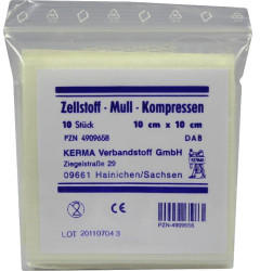 Kerma Zellstoff Mullkompressen 10 x 10 cm Unsteril (10 Stk.)
