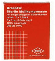 Dr. Ausbüttel Dracofix Peel Kompressen 5 x 5 cm 8-fach Steril (5 x 2 Stk.)