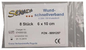 Erena Senada Wundschnell Verband 10 x 6 cm (8 Stk.)