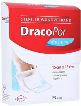 Dr. Ausb&uuml;ttel DracoPor Waterproof Wundverband 15x15cm steril (25 Stk.)