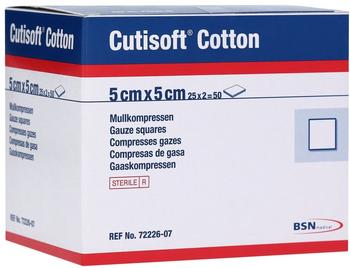 BSN Medical Cutisoft Cotton Kompressen Steril 12-fach, 17-fädig 5 x 5 cm (25 x 2 Stk.)