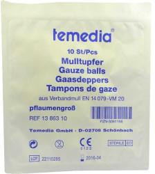 Temedia Mulltupfer Pflaumengroß Steril (10 Stk.)