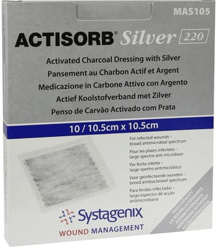 Emra-Med Actisorb 220 Silver 10,5 x 10,5 cm Kompessen Steril (10 Stk.)