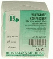 Dr. Junghans Medical Brinkmann Vliesstoff Kompressen 10 x 10 cm 4-fach Unsteril (100 Stk.)