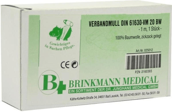 Dr. Junghans Medical Brinkmann Verbandmull 10 cm x 1 m Zickzack